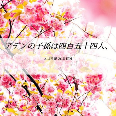 Picture 06 - エズラ記 2:15 JPN - アデンの子孫は四百五十四人、 - Bible Verse Picture