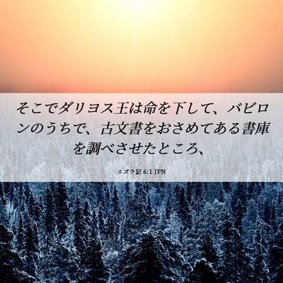 Picture 06 - エズラ記 6:1 JPN - そこでダリヨス王は命を下して、バ - Bible Verse Picture