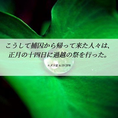 Picture 06 - エズラ記 6:19 JPN - こうして捕囚から帰って来た人々は - Bible Verse Picture