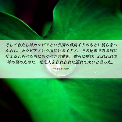 Picture 06 - エズラ記 8:17 JPN - そしてわたしはカシピアという所の - Bible Verse Picture
