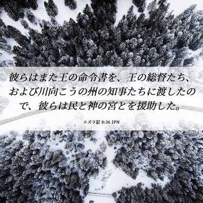 Picture 06 - エズラ記 8:36 JPN - 彼らはまた王の命令書を、王の総督 - Bible Verse Picture