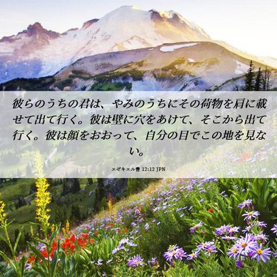 Picture 06 - エゼキエル書 12:12 JPN - 彼らのうちの君は、やみのうちにそ - Bible Verse Picture