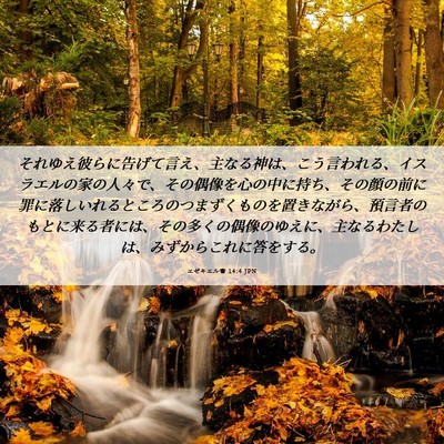Picture 06 - エゼキエル書 14:4 JPN - それゆえ彼らに告げて言え、主なる - Bible Verse Picture