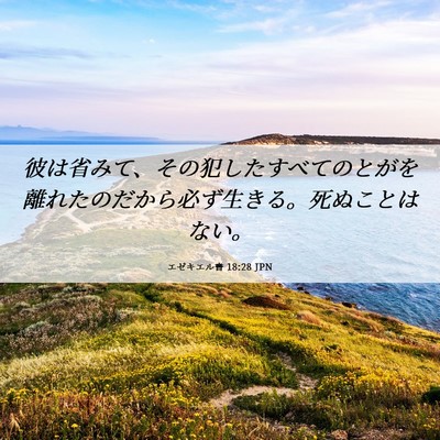 Picture 06 - エゼキエル書 18:28 JPN - 彼は省みて、その犯したすべてのと - Bible Verse Picture
