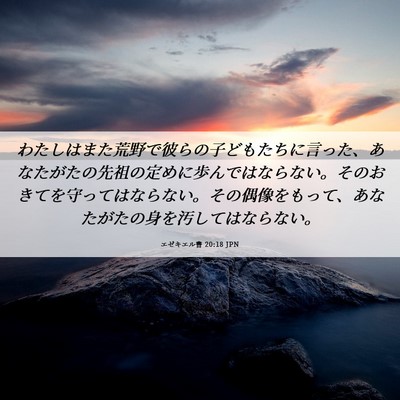 Picture 06 - エゼキエル書 20:18 JPN - わたしはまた荒野で彼らの子どもた - Bible Verse Picture