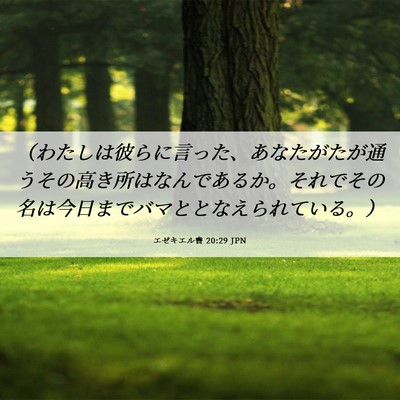 Picture 06 - エゼキエル書 20:29 JPN - （わたしは彼らに言った、あなたが - Bible Verse Picture