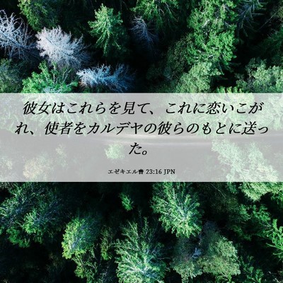 Picture 06 - エゼキエル書 23:16 JPN - 彼女はこれらを見て、これに恋いこ - Bible Verse Picture