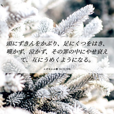 Picture 06 - エゼキエル書 24:23 JPN - 頭にずきんをかぶり、足にくつをは - Bible Verse Picture