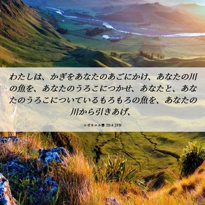 Picture 06 - エゼキエル書 29:4 JPN - わたしは、かぎをあなたのあごにか - Bible Verse Picture