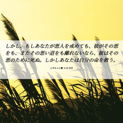 Picture 06 - エゼキエル書 3:19 JPN - しかし、もしあなたが悪人を戒めて - Bible Verse Picture