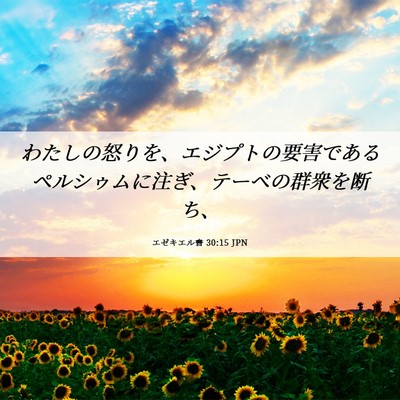 Picture 06 - エゼキエル書 30:15 JPN - わたしの怒りを、エジプトの要害で - Bible Verse Picture