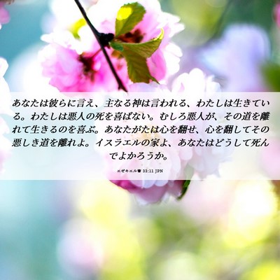 Picture 06 - エゼキエル書 33:11 JPN - あなたは彼らに言え、主なる神は言 - Bible Verse Picture