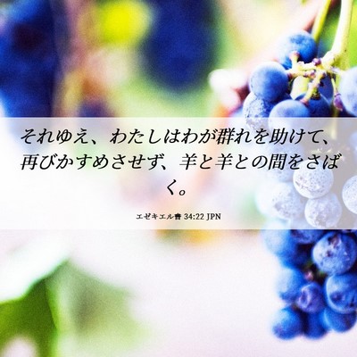 Picture 06 - エゼキエル書 34:22 JPN - それゆえ、わたしはわが群れを助け - Bible Verse Picture
