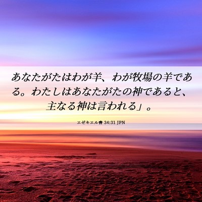 Picture 06 - エゼキエル書 34:31 JPN - あなたがたはわが羊、わが牧場の羊 - Bible Verse Picture