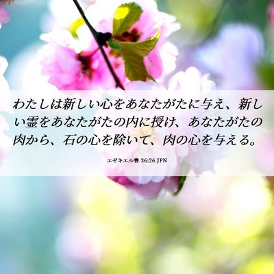 Picture 06 - エゼキエル書 36:26 JPN - わたしは新しい心をあなたがたに与 - Bible Verse Picture