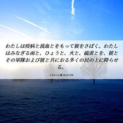 Picture 06 - エゼキエル書 38:22 JPN - わたしは疫病と流血とをもって彼を - Bible Verse Picture