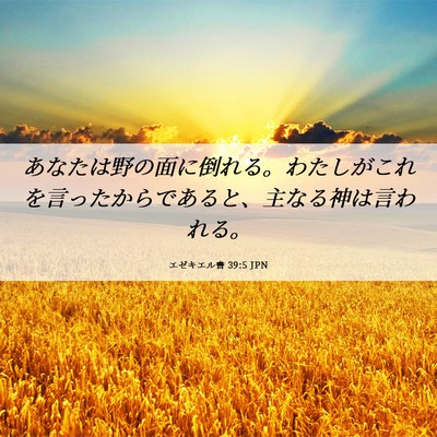 Picture 06 - エゼキエル書 39:5 JPN - あなたは野の面に倒れる。わたしが - Bible Verse Picture