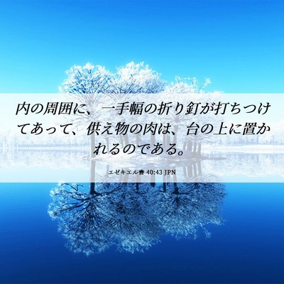 Picture 06 - エゼキエル書 40:43 JPN - 内の周囲に、一手幅の折り釘が打ち - Bible Verse Picture