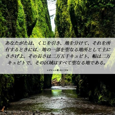 Picture 06 - エゼキエル書 45:1 JPN - あなたがたは、くじを引き、地を分 - Bible Verse Picture