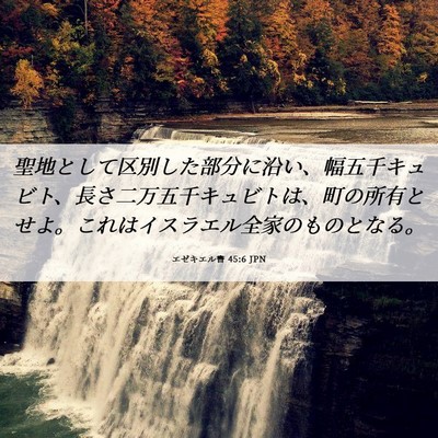 Picture 06 - エゼキエル書 45:6 JPN - 聖地として区別した部分に沿い、幅 - Bible Verse Picture