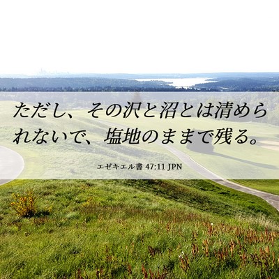 Picture 06 - エゼキエル書 47:11 JPN - ただし、その沢と沼とは清められな - Bible Verse Picture