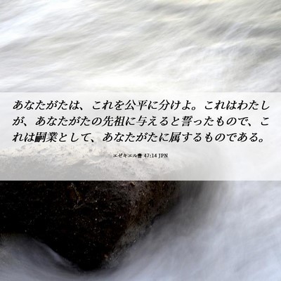 Picture 06 - エゼキエル書 47:14 JPN - あなたがたは、これを公平に分けよ - Bible Verse Picture