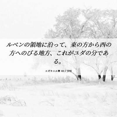 Picture 06 - エゼキエル書 48:7 JPN - ルベンの領地に沿って、東の方から - Bible Verse Picture