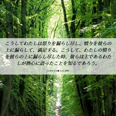 Picture 06 - エゼキエル書 5:13 JPN - こうしてわたしは怒りを漏らし尽し - Bible Verse Picture