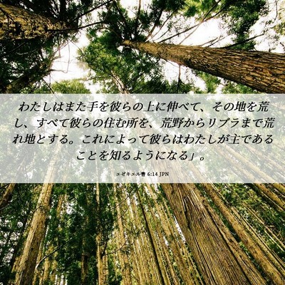 Picture 06 - エゼキエル書 6:14 JPN - わたしはまた手を彼らの上に伸べて - Bible Verse Picture