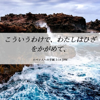 Picture 06 - エペソ人への手紙 3:14 JPN - こういうわけで、わたしはひざをか - Bible Verse Picture