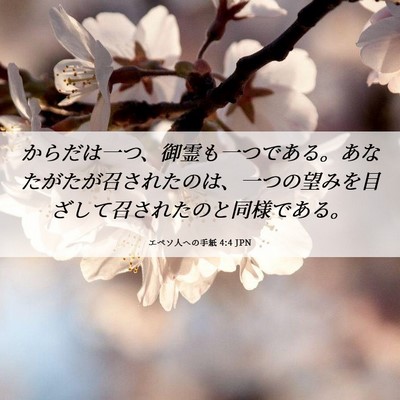 Picture 06 - エペソ人への手紙 4:4 JPN - からだは一つ、御霊も一つである。 - Bible Verse Picture