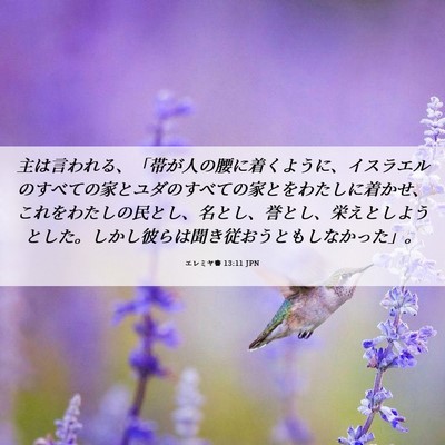Picture 06 - エレミヤ書 13:11 JPN - 主は言われる、「帯が人の腰に着く - Bible Verse Picture