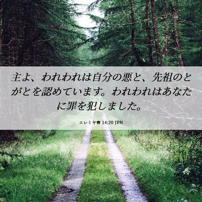 Picture 06 - エレミヤ書 14:20 JPN - 主よ、われわれは自分の悪と、先祖 - Bible Verse Picture