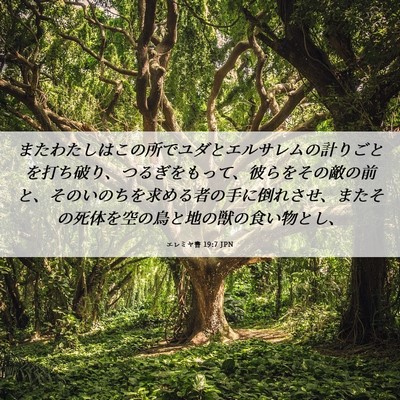 Picture 06 - エレミヤ書 19:7 JPN - またわたしはこの所でユダとエルサ - Bible Verse Picture