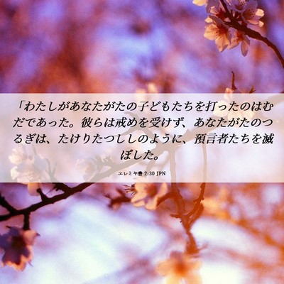 Picture 06 - エレミヤ書 2:30 JPN - 「わたしがあなたがたの子どもたち - Bible Verse Picture