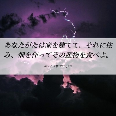 Picture 06 - エレミヤ書 29:5 JPN - あなたがたは家を建てて、それに住 - Bible Verse Picture