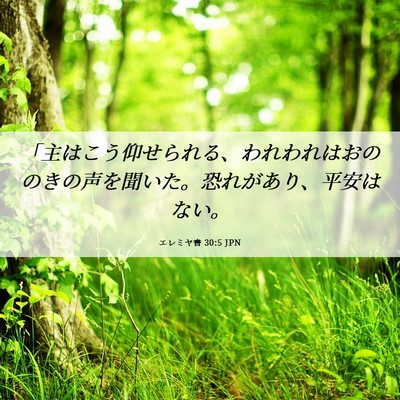 Picture 06 - エレミヤ書 30:5 JPN - 「主はこう仰せられる、われわれは - Bible Verse Picture