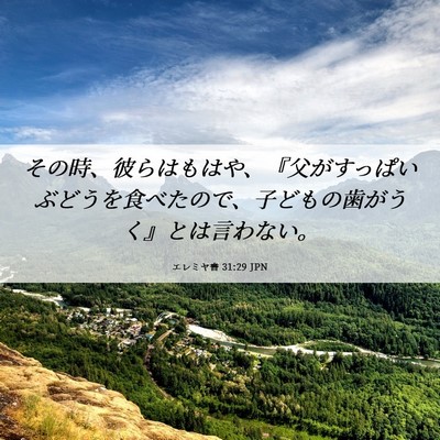 Picture 06 - エレミヤ書 31:29 JPN - その時、彼らはもはや、『父がすっ - Bible Verse Picture