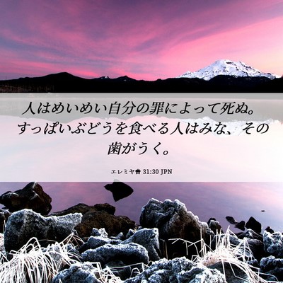Picture 06 - エレミヤ書 31:30 JPN - 人はめいめい自分の罪によって死ぬ - Bible Verse Picture