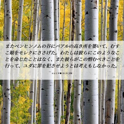Picture 06 - エレミヤ書 32:35 JPN - またベンヒンノムの谷にバアルの高 - Bible Verse Picture