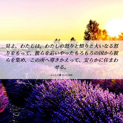 Picture 06 - エレミヤ書 32:37 JPN - 見よ、わたしは、わたしの怒りと憤 - Bible Verse Picture