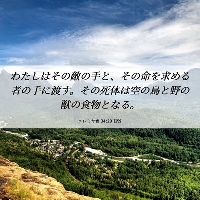 Picture 06 - エレミヤ書 34:20 JPN - わたしはその敵の手と、その命を求 - Bible Verse Picture