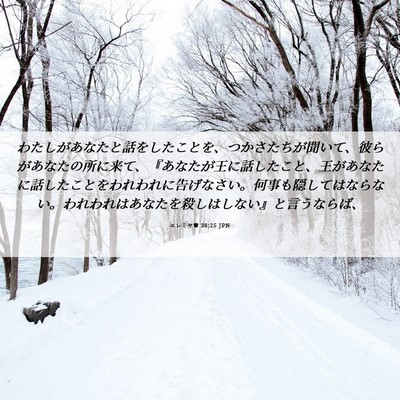 Picture 06 - エレミヤ書 38:25 JPN - わたしがあなたと話をしたことを、 - Bible Verse Picture