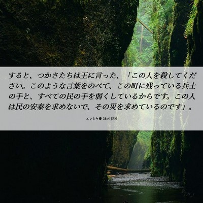 Picture 06 - エレミヤ書 38:4 JPN - すると、つかさたちは王に言った、 - Bible Verse Picture