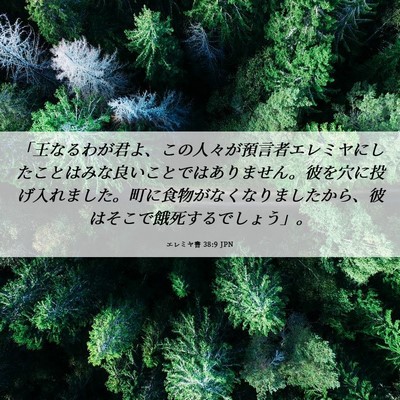 Picture 06 - エレミヤ書 38:9 JPN - 「王なるわが君よ、この人々が預言 - Bible Verse Picture