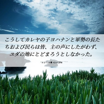Picture 06 - エレミヤ書 43:4 JPN - こうしてカレヤの子ヨハナンと軍勢 - Bible Verse Picture