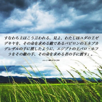 Picture 06 - エレミヤ書 44:30 JPN - すなわち主はこう言われる、見よ、 - Bible Verse Picture