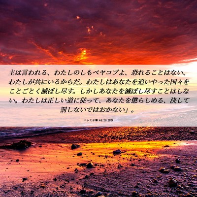 Picture 06 - エレミヤ書 46:28 JPN - 主は言われる、わたしのしもべヤコ - Bible Verse Picture