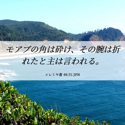 Picture 06 - エレミヤ書 48:25 JPN - モアブの角は砕け、その腕は折れた - Bible Verse Picture