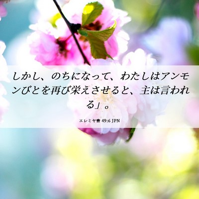 Picture 06 - エレミヤ書 49:6 JPN - しかし、のちになって、わたしはア - Bible Verse Picture